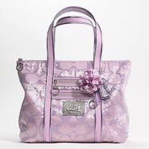 Coach Sequin Poppy Lavendar Lavender Purple Y2K Bling 90’s Tote Bag